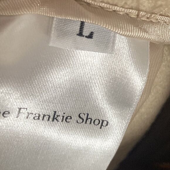 The Frankie Shop‎ Pants Womens Large Layton Boiled Wool Suit Pant Pleated Beige - Picture 11 of 13